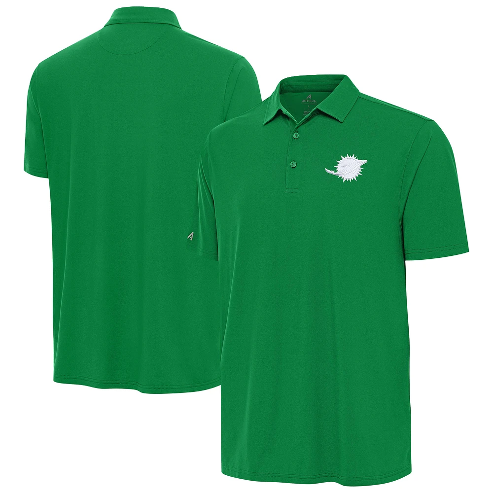 Men's Antigua Kelly Green Miami Dolphins St. Patrick's Day Era Polo