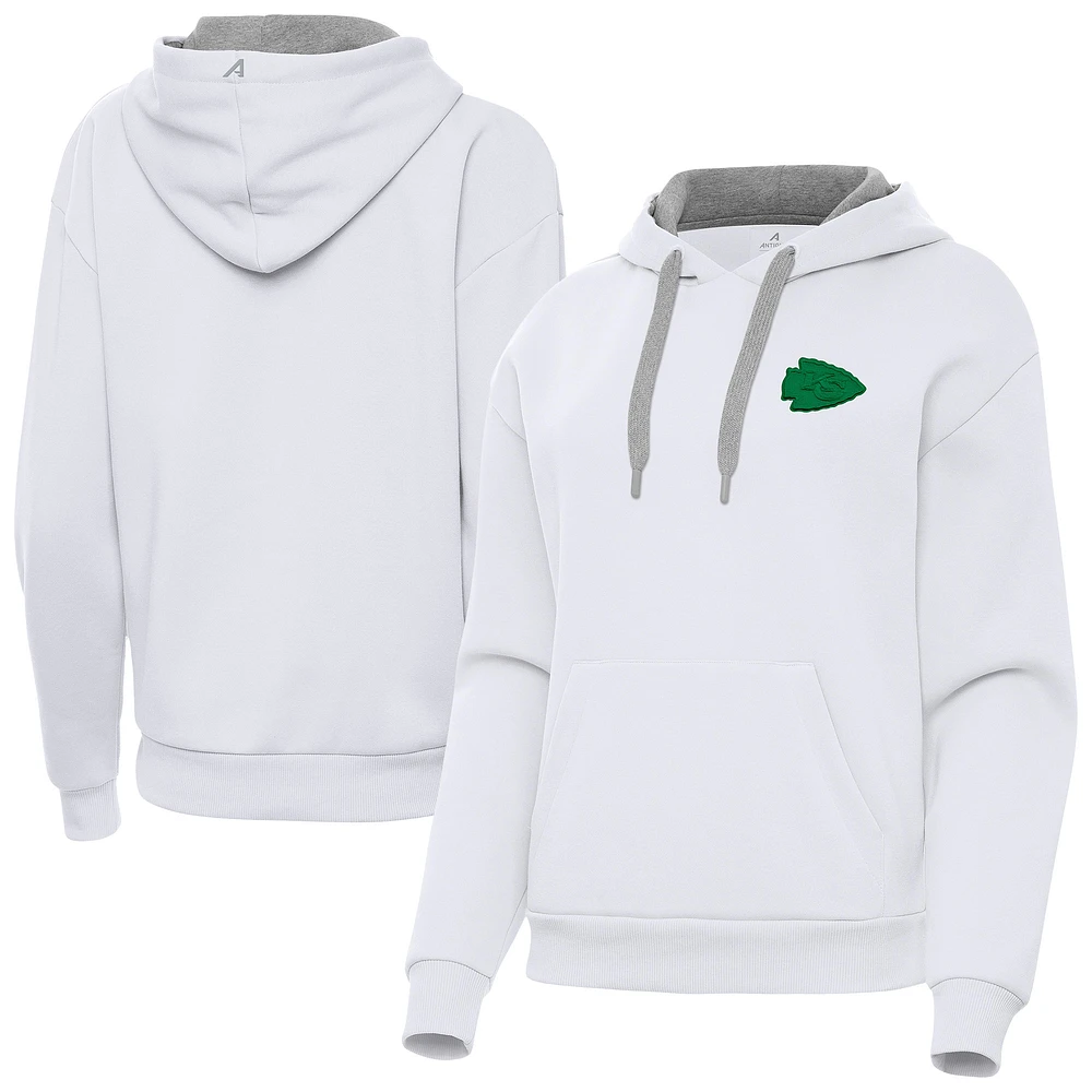 Women's Antigua Kansas City Chiefs St. Patrick's Day Victory Pullover Hoodie