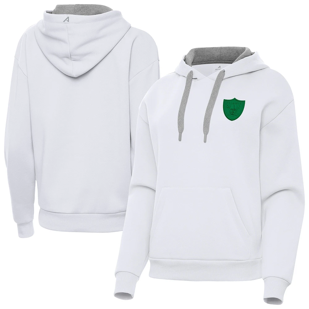 Women's Antigua Las Vegas Raiders St. Patrick's Day Victory Pullover Hoodie