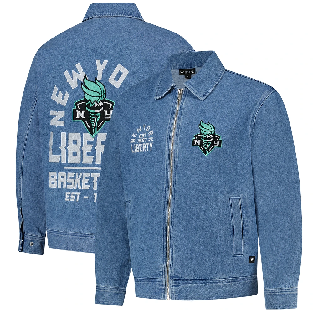 Unisex The Wild Collective New York Liberty Full-Zip Denim Jacket