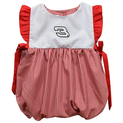 Girl's Infant Vive La Fete Red Dale Earnhardt Gingham Bubble Dress