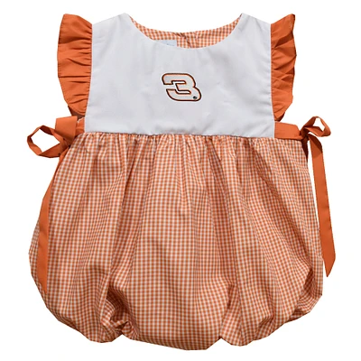 Girl's Infant Vive La Fete Orange Austin Dillon Gingham Bubble Dress