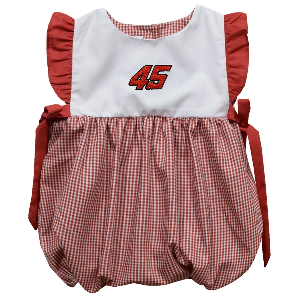 Girl's Infant Vive La Fete Red Tyler Reddick Gingham Bubble Dress