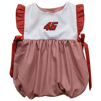 Girl's Infant Vive La Fete Red Tyler Reddick Gingham Bubble Dress
