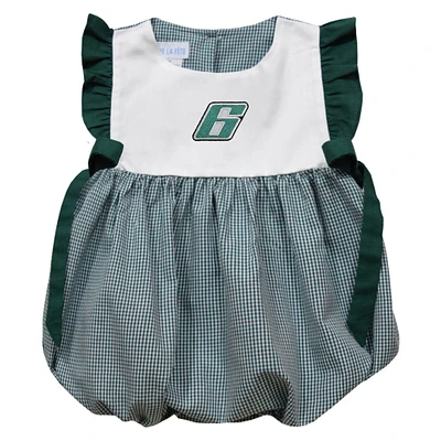 Girl's Infant Vive La Fete Green Brad Keselowski Gingham Bubble Dress
