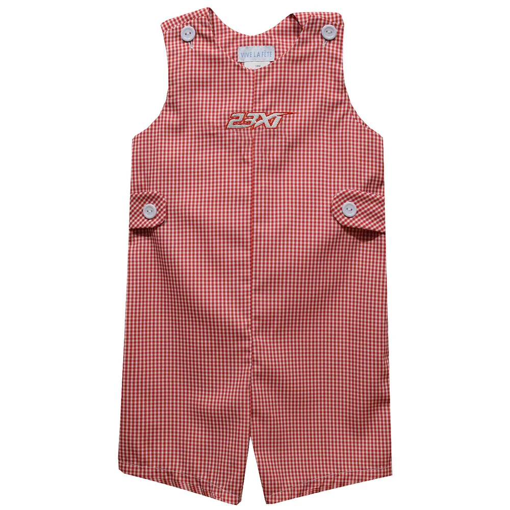 Toddler Vive La Fete Red 23XI Racing Gingham Jon Bodysuit