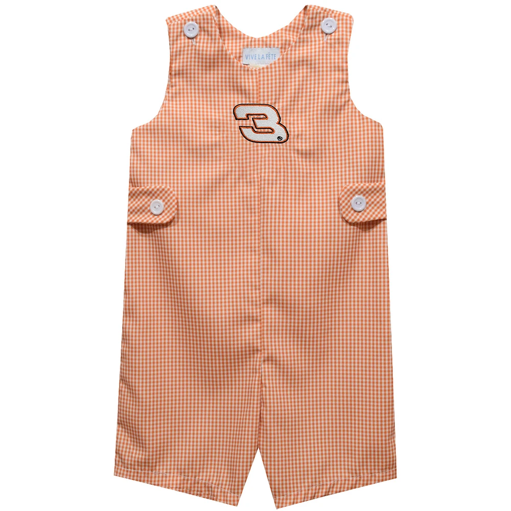 Toddler Vive La Fete Orange Austin Dillon Gingham Jon Bodysuit
