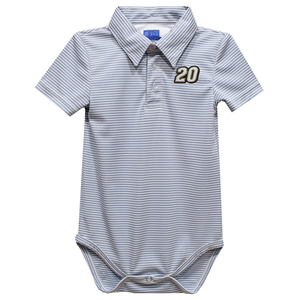 Infant Vive La Fete Gray Christopher Bell Polo Pencil Stripe Bodysuit