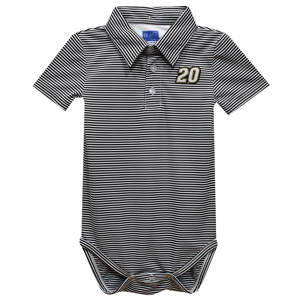 Infant Vive La Fete Black Christopher Bell Polo Pencil Stripe Bodysuit
