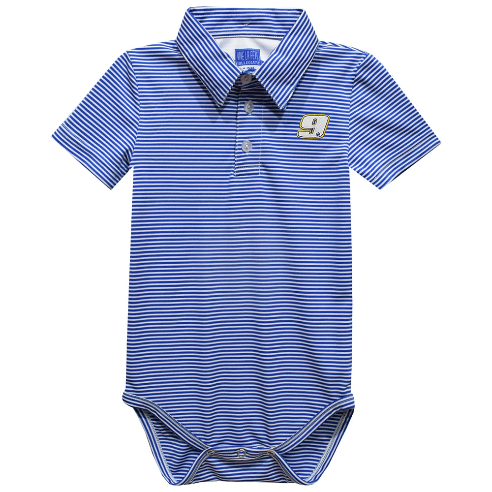 Infant Vive La Fete Blue Chase Elliott Polo Pencil Stripe Bodysuit