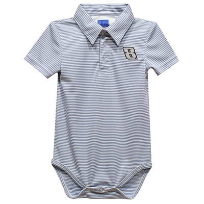 Infant Vive La Fete Gray Kyle Busch Polo Pencil Stripe Bodysuit