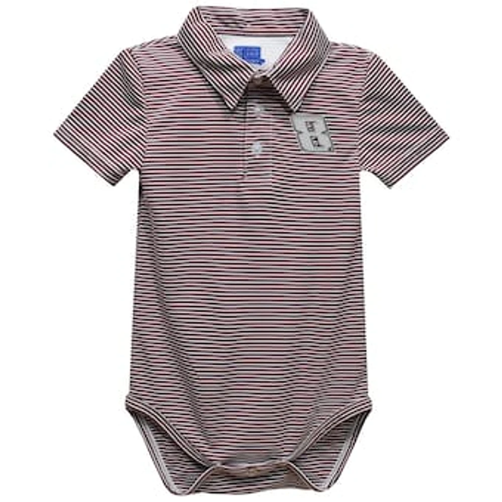 Infant Vive La Fete Maroon Kyle Busch Polo Pencil Stripe Bodysuit