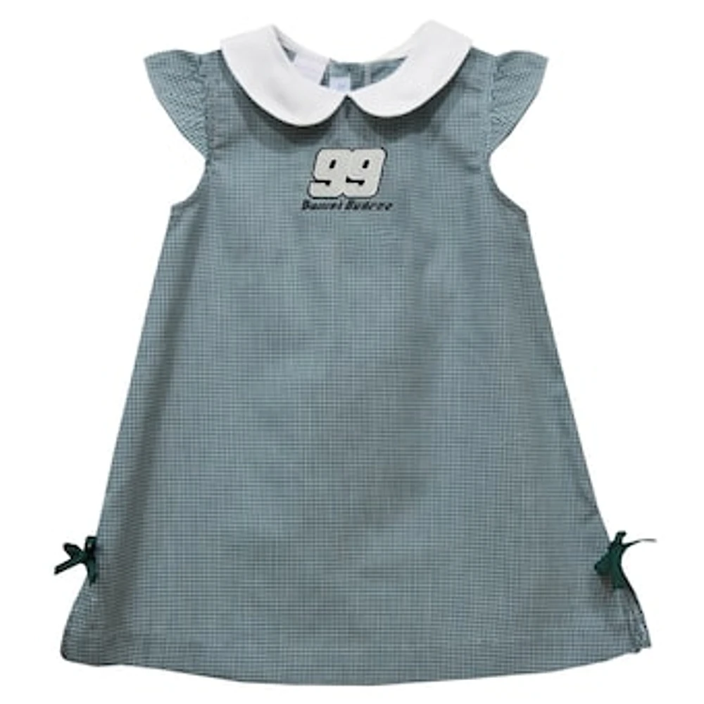 Girls Infant Vive La Fete Green Daniel Suarez Mini Check A-Line Dress