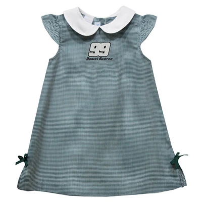 Girls Infant Vive La Fete Green Daniel Suarez Mini Check A-Line Dress