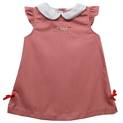 Girls Infant Vive La Fete Red 23XI Racing Mini Check A-Line Dress