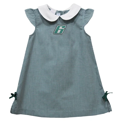 Girls Infant Vive La Fete Green Brad Keselowski Mini Check A-Line Dress