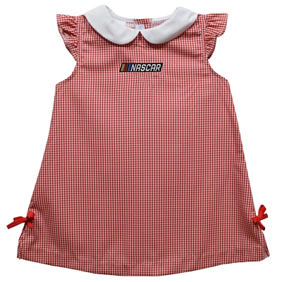 Girls Infant Vive La Fete NASCAR Mini Check A-Line Dress