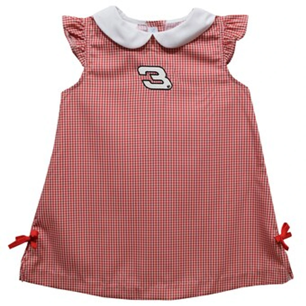 Girls Toddler Vive La Fete Red Dale Earnhardt Mini Check A-Line Dress
