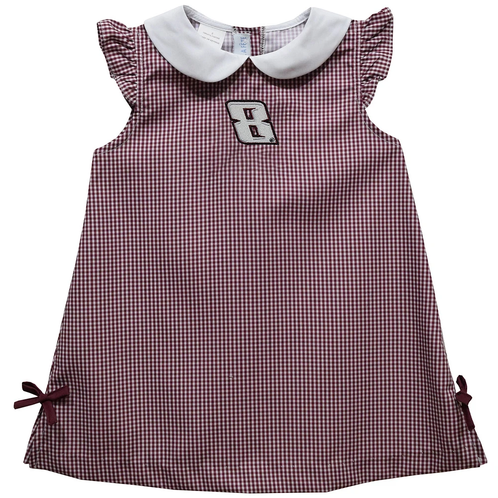 Girls Toddler Vive La Fete Maroon Kyle Busch Mini Check A-Line Dress