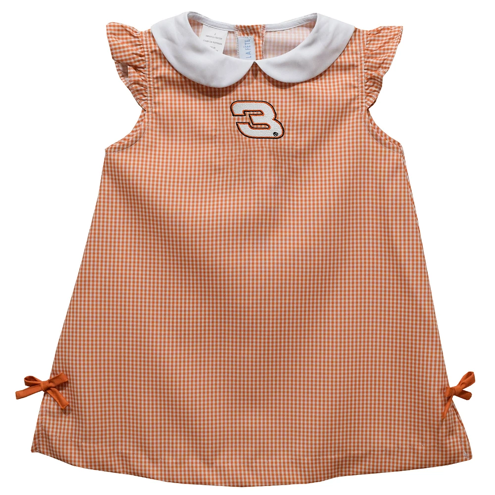 Girls Toddler Vive La Fete Orange Austin Dillon Mini Check A-Line Dress