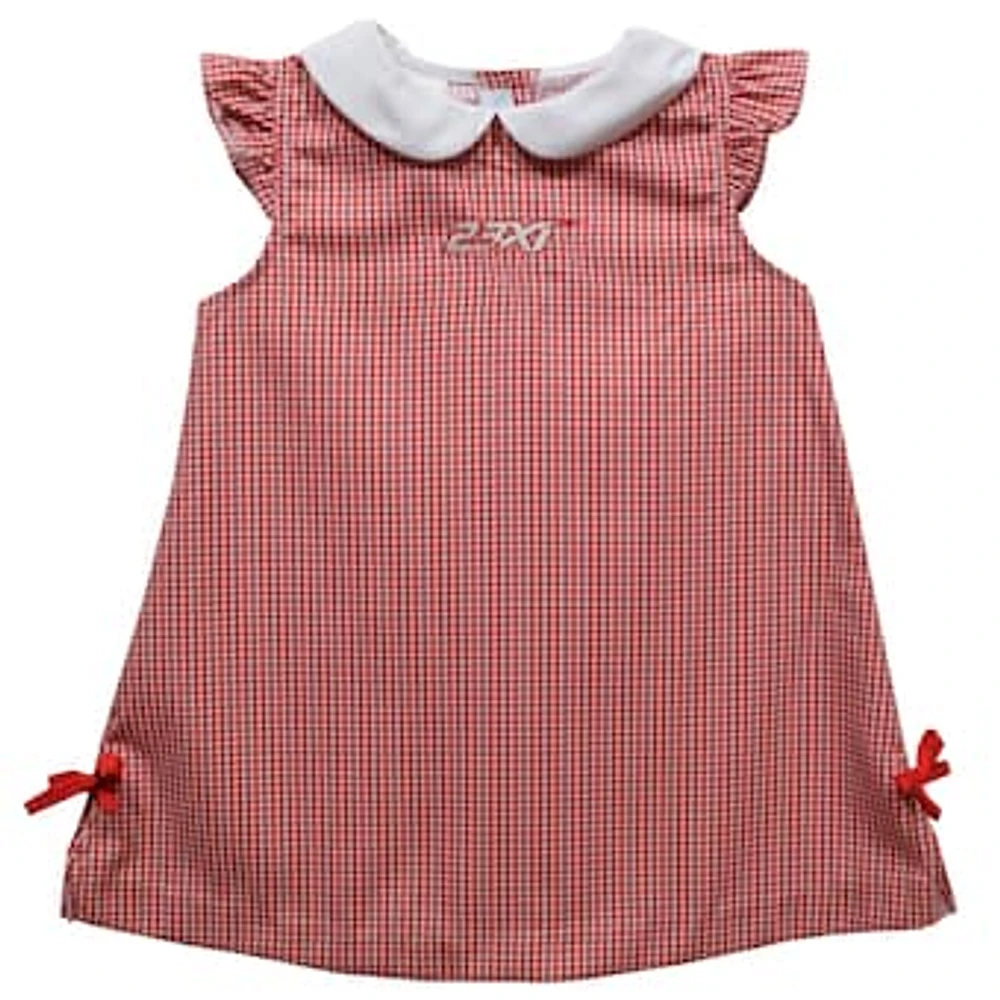 Girls Toddler Vive La Fete Red 23XI Racing Mini Check A-Line Dress
