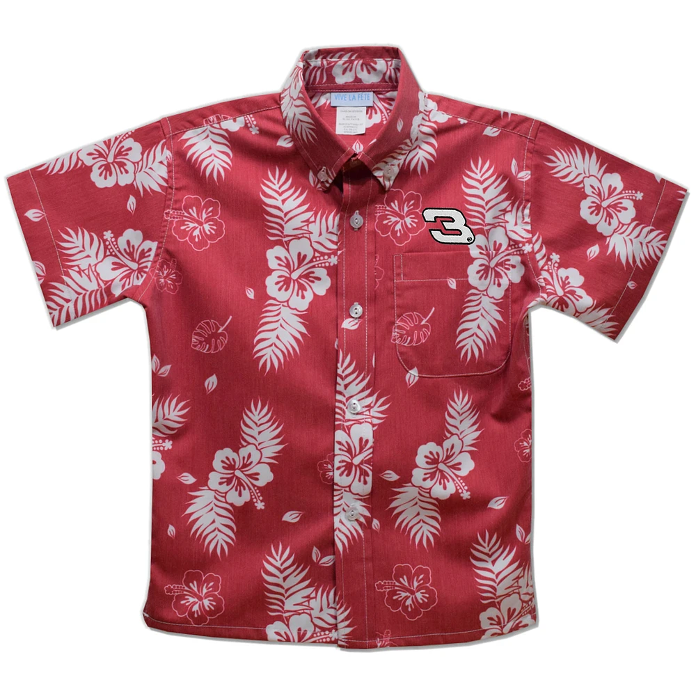 Toddler Vive La Fete Red Dale Earnhardt Hawaiian Print Button-Down Shirt