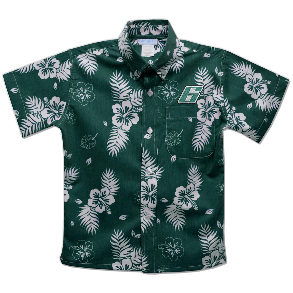 Toddler Vive La Fete Green Brad Keselowski Hawaiian Print Button-Down Shirt