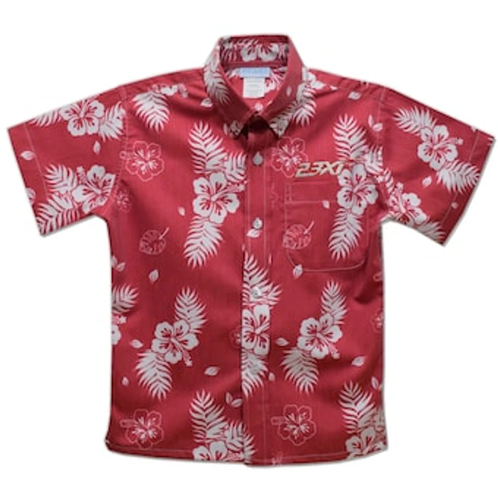 Toddler Vive La Fete Red 23XI Racing Hawaiian Print Button-Down Shirt