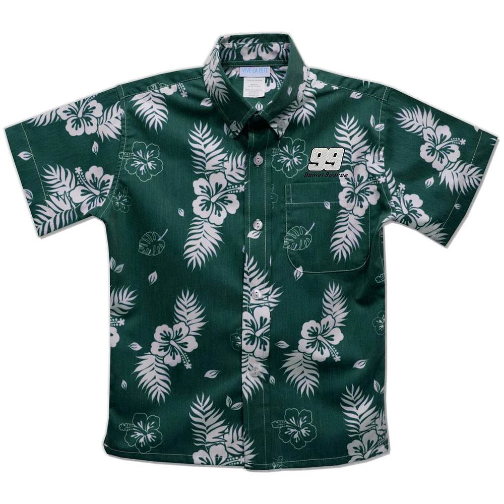 Youth Vive La Fete Green Daniel Suarez Hawaiian Print Button-Down Shirt