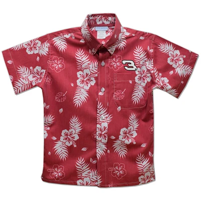 Youth Vive La Fete Red Dale Earnhardt Hawaiian Print Button-Down Shirt