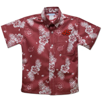 Youth Vive La Fete Red Tyler Reddick Hawaiian Print Button-Down Shirt