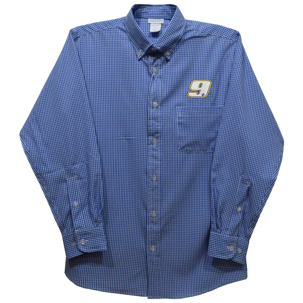 Toddler Vive La Fete Blue Chase Elliott Button-Down Long Sleeve Shirt