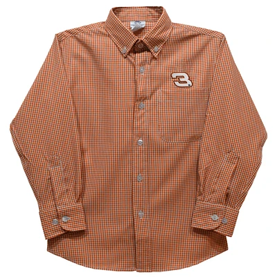 Toddler Vive La Fete Orange Austin Dillon Button-Down Long Sleeve Shirt