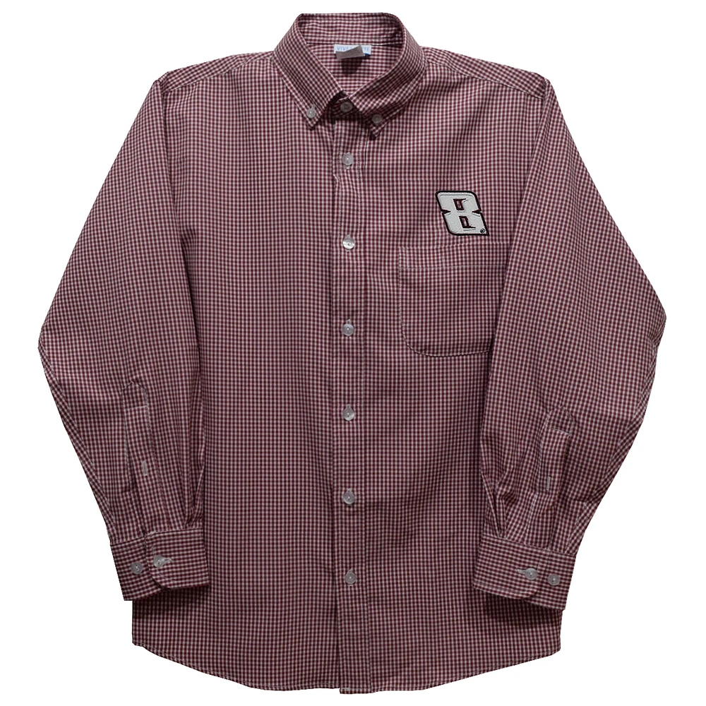 Youth Vive La Fete Maroon Kyle Busch Button-Down Long Sleeve Shirt