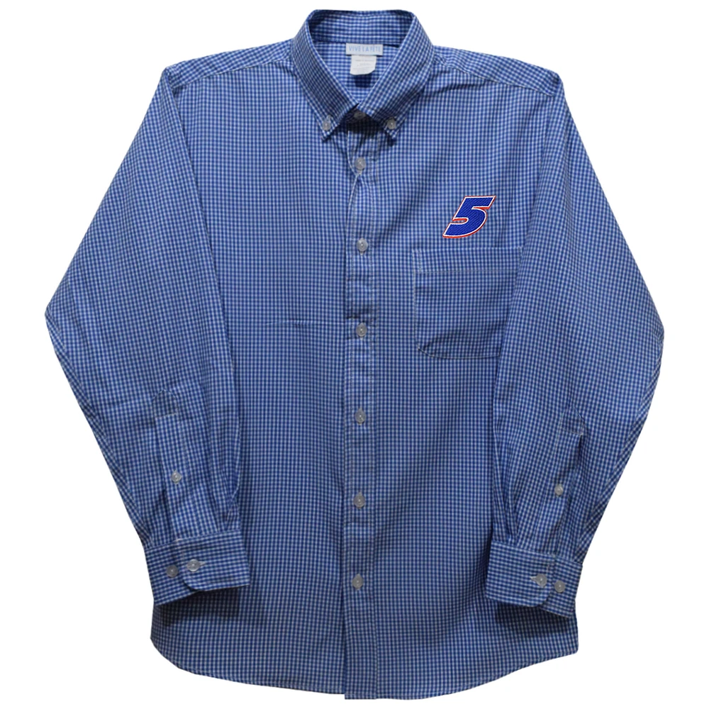 Youth Vive La Fete Blue Kyle Larson Button-Down Long Sleeve Shirt