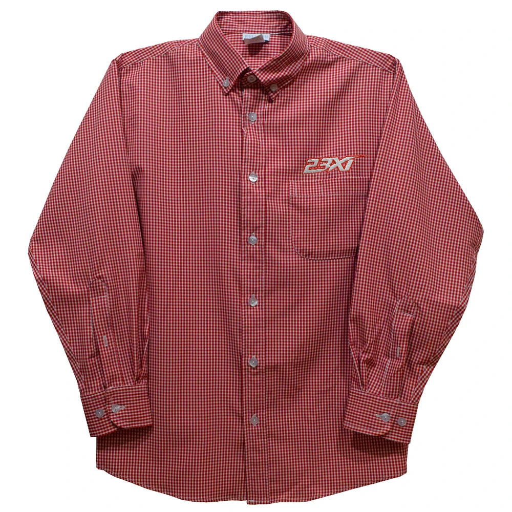 Youth Vive La Fete Red 23XI Racing Button-Down Long Sleeve Shirt
