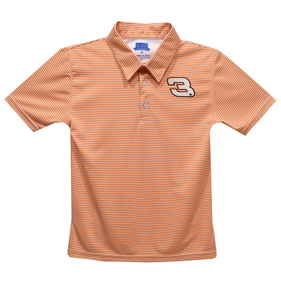 Youth Vive La Fete Orange Austin Dillon Stripe Polo