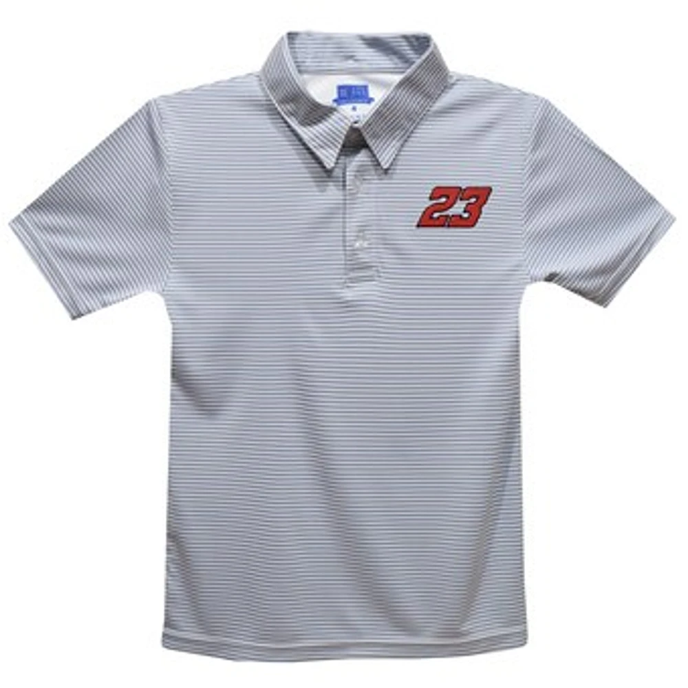Youth Vive La Fete Gray Bubba Wallace Stripe Polo