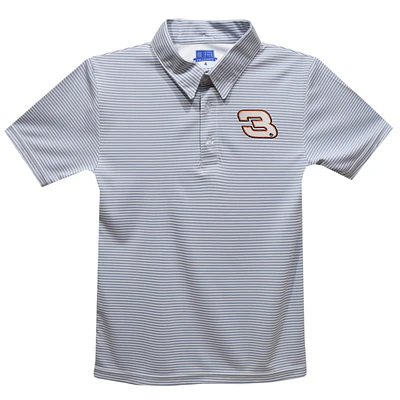 Youth Vive La Fete Gray Austin Dillon Stripe Polo