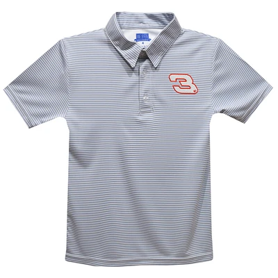 Youth Vive La Fete Gray Dale Earnhardt Stripe Polo