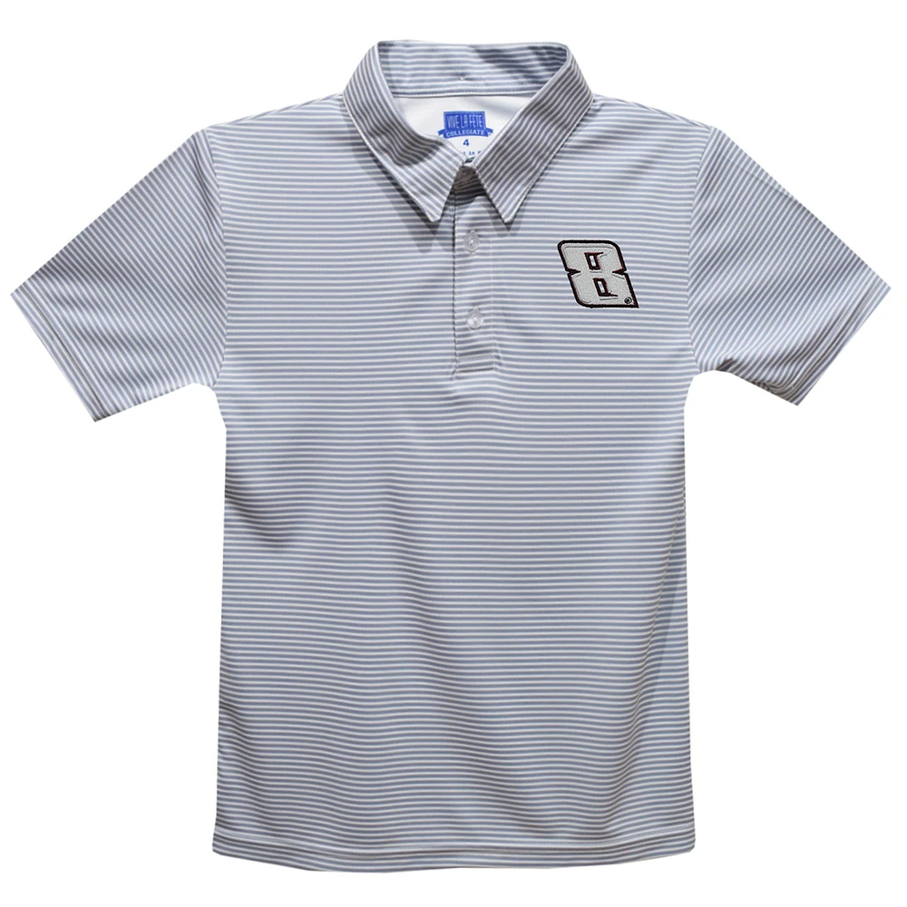 Youth Vive La Fete Gray Kyle Busch Stripe Polo