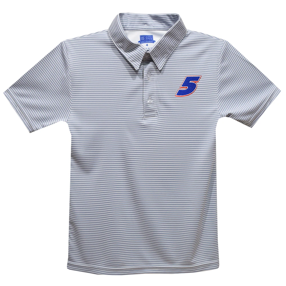 Youth Vive La Fete Gray Kyle Larson Stripe Polo
