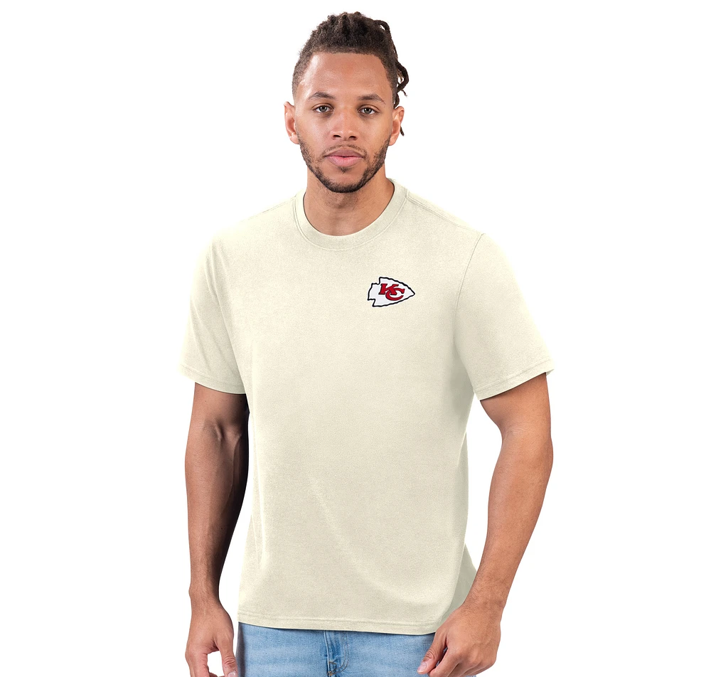 Men's Margaritaville Cream Kansas City Chiefs Wastin' Away T-Shirt