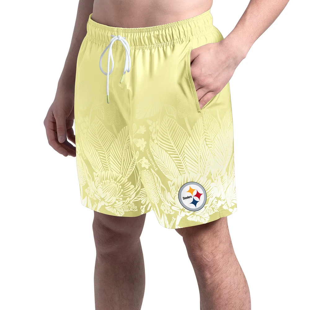 Men's Margaritaville Yellow Pittsburgh Steelers Lagoon Fiesta Swim Shorts