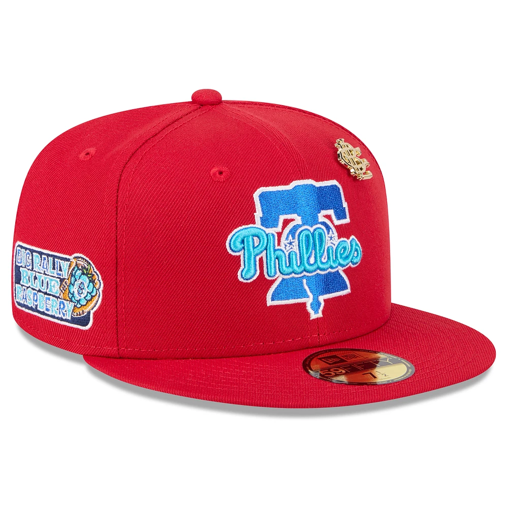 Men's New Era Red Philadelphia Phillies 2025 Big League Chew 59FIFTY Fitted Hat