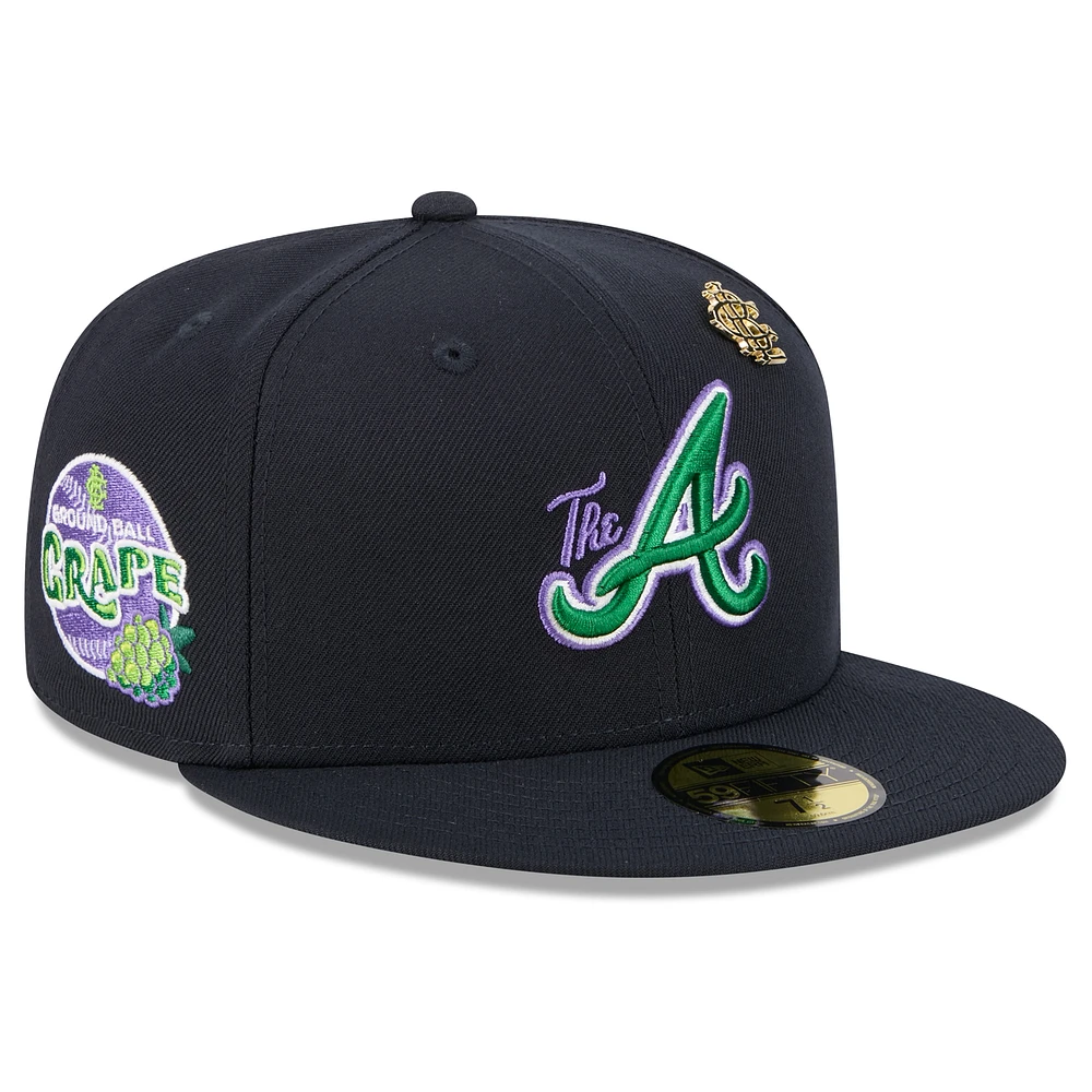 Men's New Era Navy Atlanta Braves 2025 Big League Chew 59FIFTY Fitted Hat
