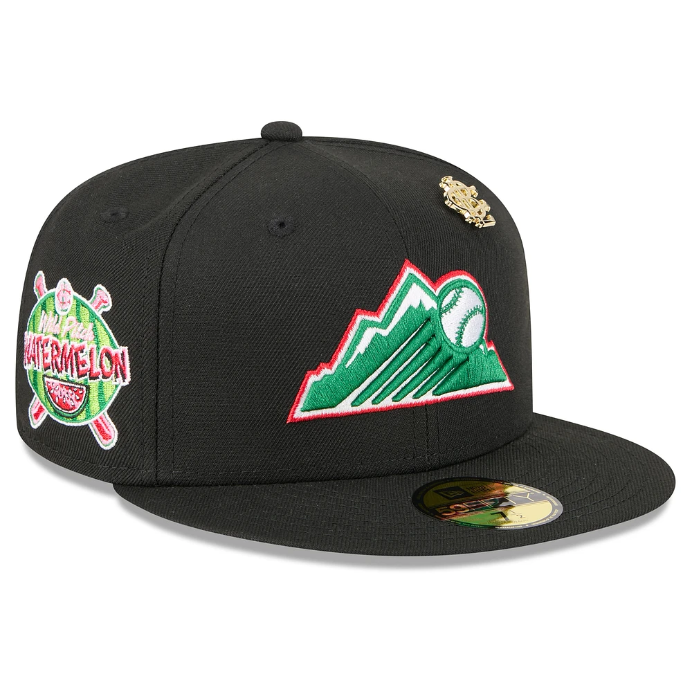 Men's New Era Black Colorado Rockies 2025 Big League Chew 59FIFTY Fitted Hat