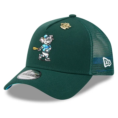 Men's New Era Green Athletics 2025 Big League Chew A-Frame 9FORTY Adjustable Trucker Hat