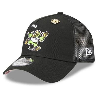 Men's New Era Black Pittsburgh Pirates 2025 Big League Chew A-Frame 9FORTY Adjustable Trucker Hat