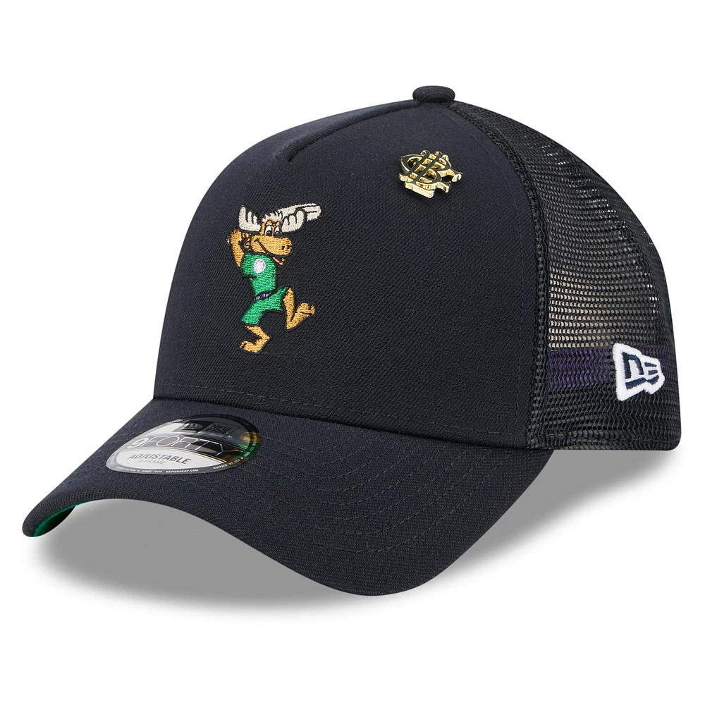 Men's New Era Navy Seattle Mariners 2025 Big League Chew A-Frame 9FORTY Adjustable Trucker Hat